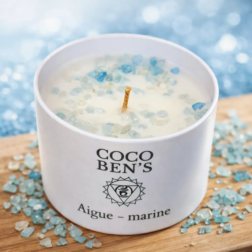 Bougie Lithothérapie - Aigue-Marine - 200 ML