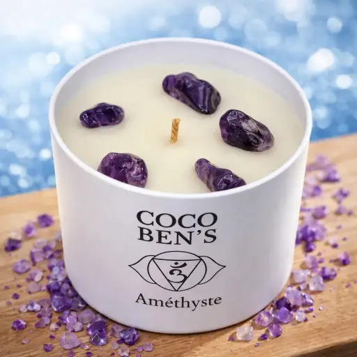 [BLT008] Bougie Lithothérapie - Améthyste - 200 ML