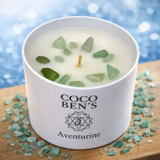 [BLT007] Bougie Lithothérapie - Aventurine - 200 ML