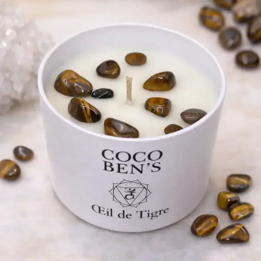 [BLT001] Bougie Lithothérapie - Œil de Tigre - 200 ML